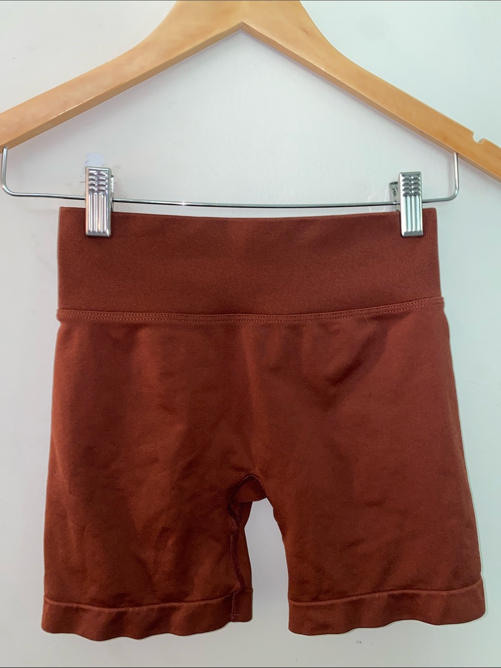 YoungLA Rust High-Waist Bike Shorts - Picture 2 of 4